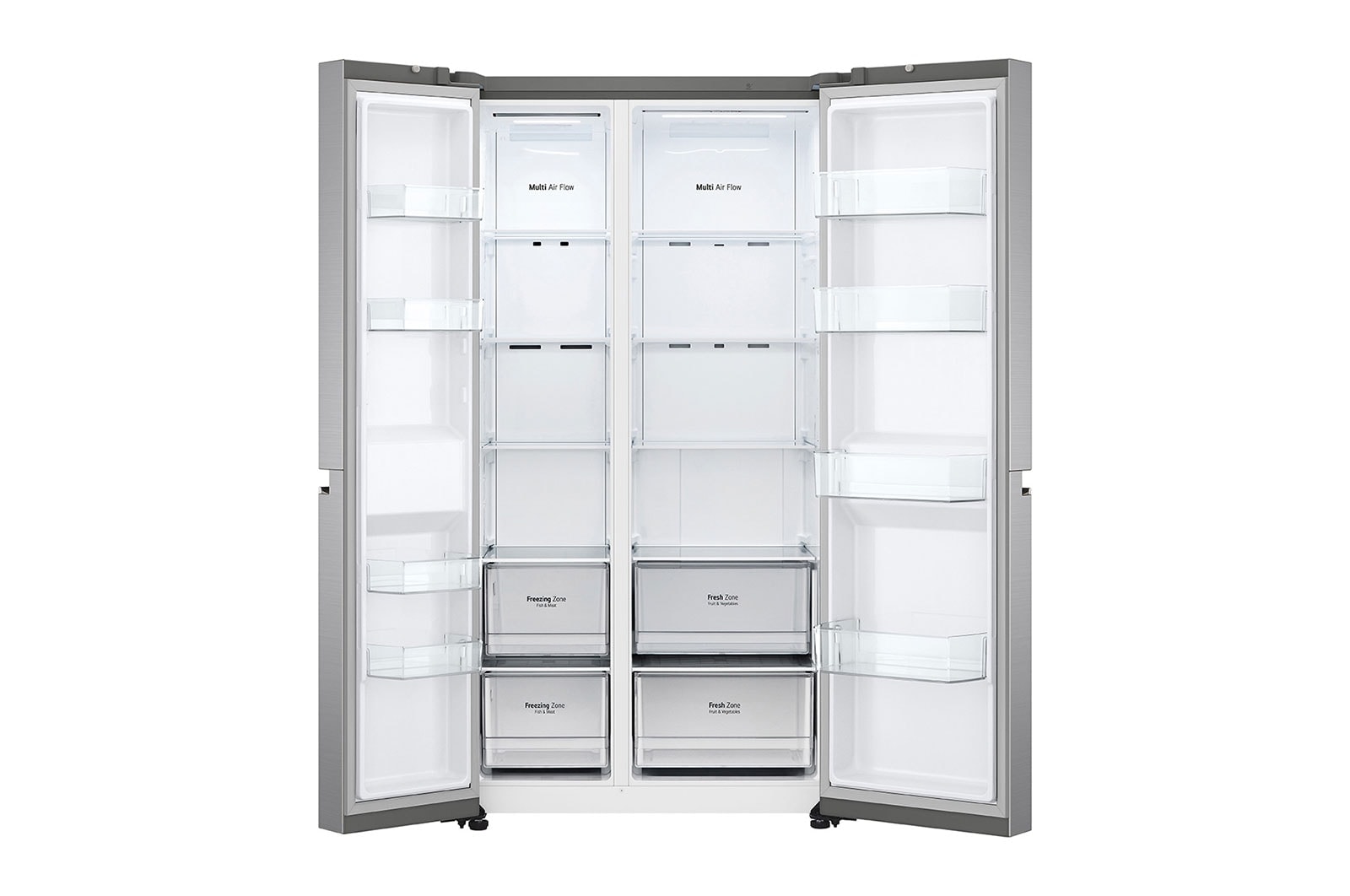 LG Réfrigérateur Américain | 655L | Gris | Compresseur Smart Inverter™| LinearCooling™ | DoorCooling+™ | Porte UltraSleek | ThinQ™, GR-B257SLWL