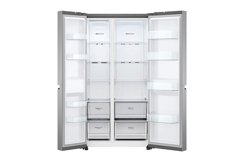 LG Réfrigérateur Américain | 655L | Gris | Compresseur Smart Inverter™| LinearCooling™ | DoorCooling+™ | Porte UltraSleek | ThinQ™, GR-B257SLWL