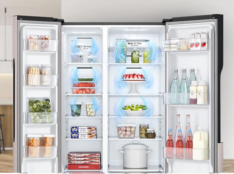 L'intérieur du réfrigérateur exprimant le froid.