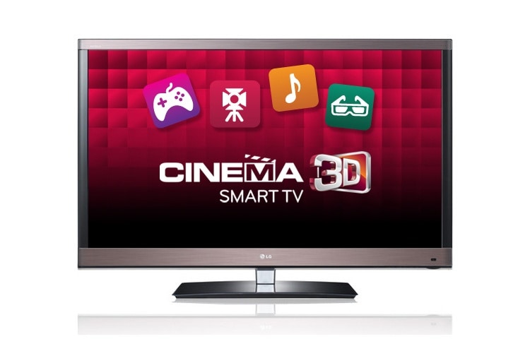 Vue de face du Téléviseur 3D, LCD LED Cinéma 3D, 140cm (55 pouces) SmartTV 55LW570S