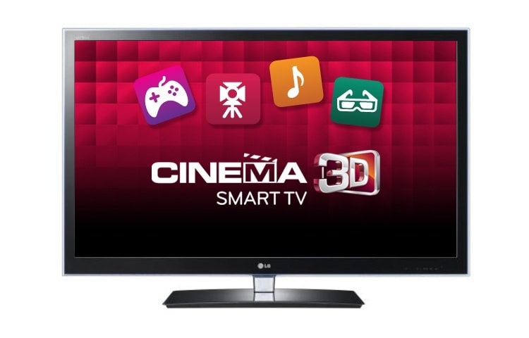 Vue de face du Téléviseur 3D, LCD LED Cinéma 3D, 140cm (55 pouces) SmartTV 55LW650S