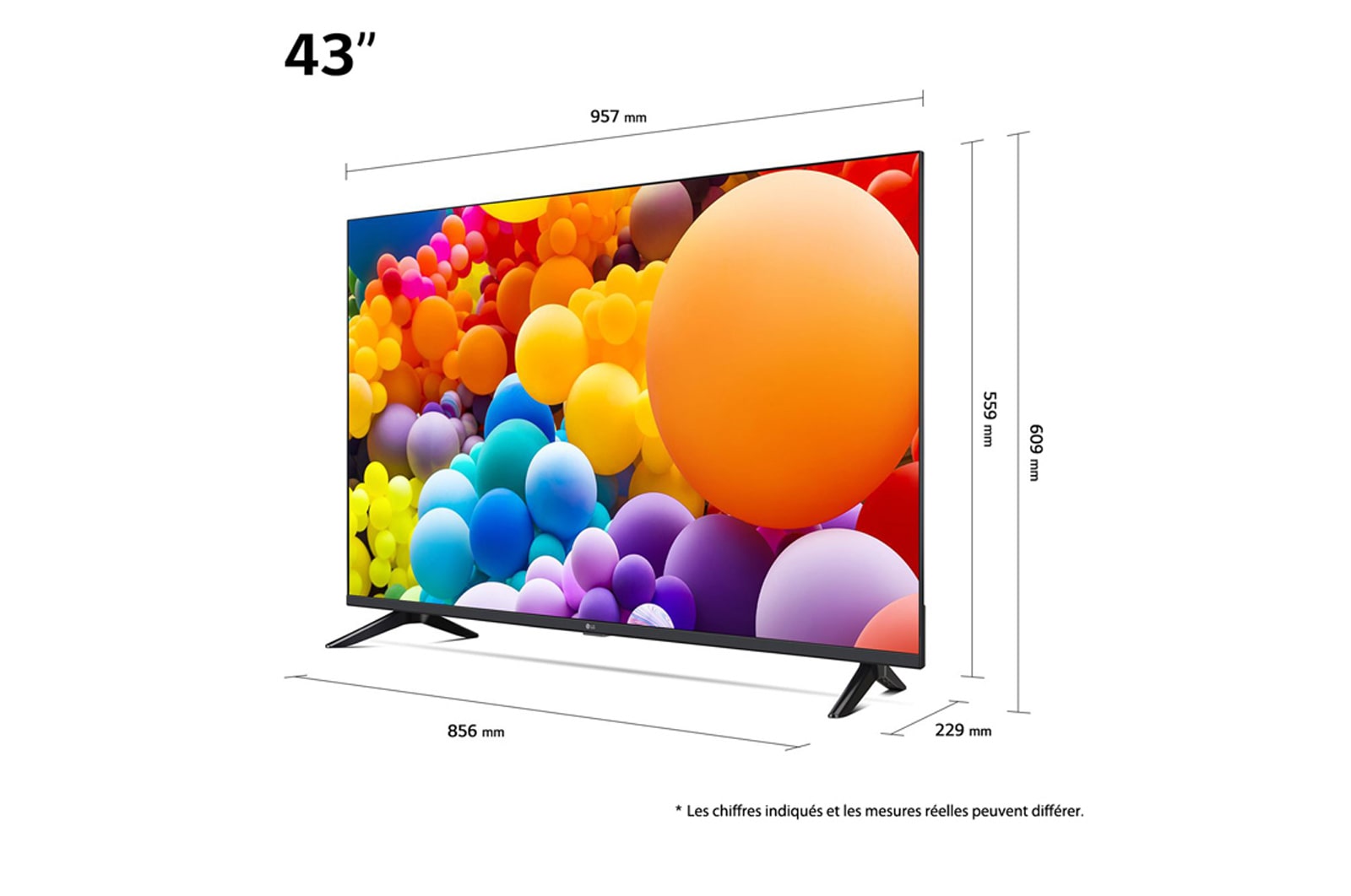 LG Smart TV  LG UHD UT73 4K, 43 pouces, Télécommande Magique IA HDR10 webOS24 2024, 43UT73006LA
