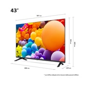 LG Smart TV  LG UHD UT73 4K, 43 pouces, Télécommande Magique IA HDR10 webOS24 2024, 43UT73006LA