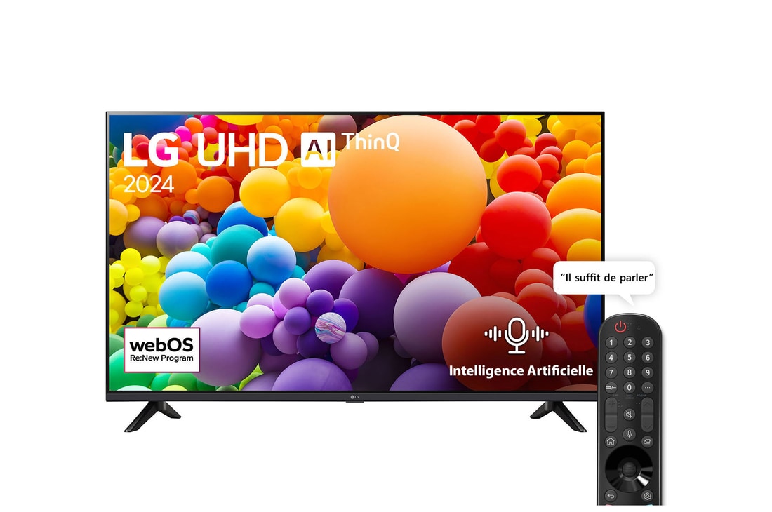 LG Smart TV  LG UHD UT73 4K, 43 pouces, Télécommande Magique IA HDR10 webOS24 2024, 43UT73006LA