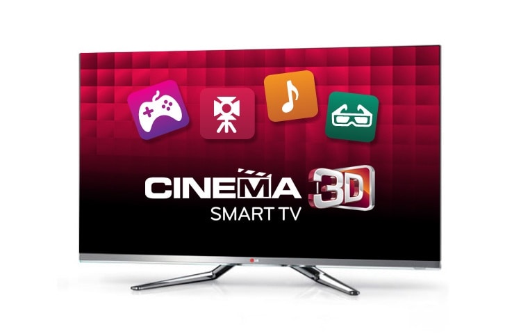 Vue de face du TV Cinema Screen, Smart TV, Dual Core, Magic Remote Voice, Cinema 3D, Dual Play, LED Plus, HDTV 1080p, 120cm (47 pouces) LG 47LM860V