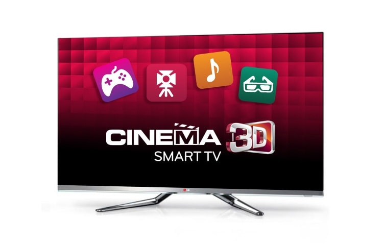 Vue de face du TV Cinema Screen, Smart TV, Dual Core, Magic Remote Voice, Cinema 3D, Dual Play, LED Plus, HDTV 1080p, 120cm (47 pouces) LG 55LM860V