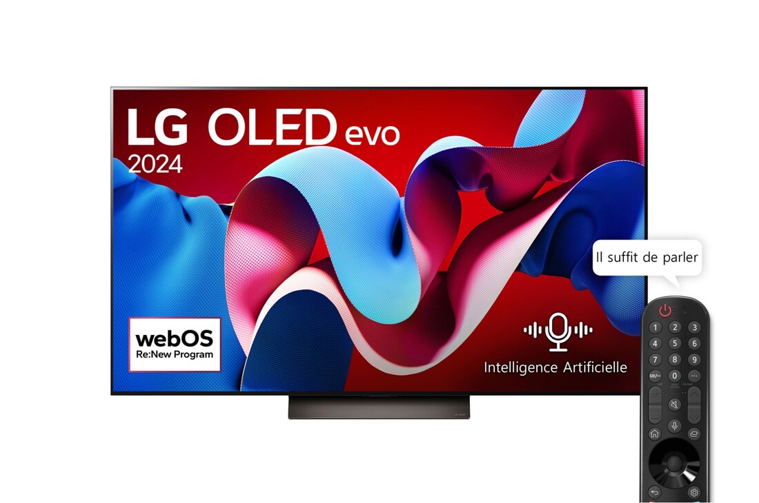 LG Smart TV  LG OLED evo AI C4 4K, 55 pouces, Télécommande Magique IA Dolby Vision webOS24 2024, OLED55C46LA