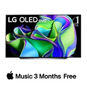 Vue avant du LG OLED avec l’emblème 10 Years World No.1 OLED affiché à l’écran.