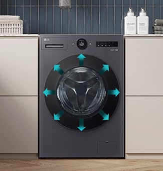 On voit un intérieur plus large de la machine à laver