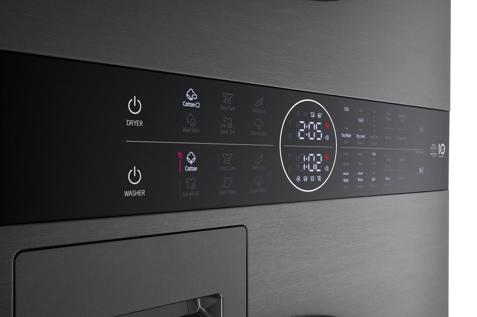 panel view with lights on