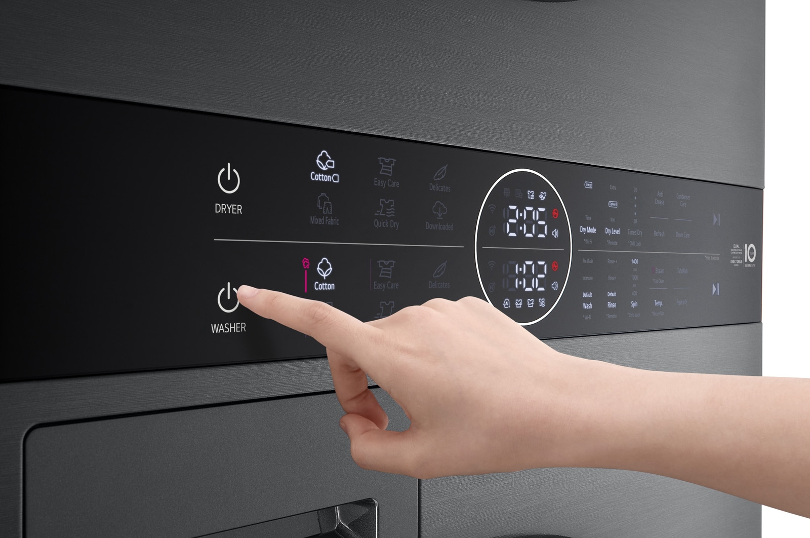 panel view with hand