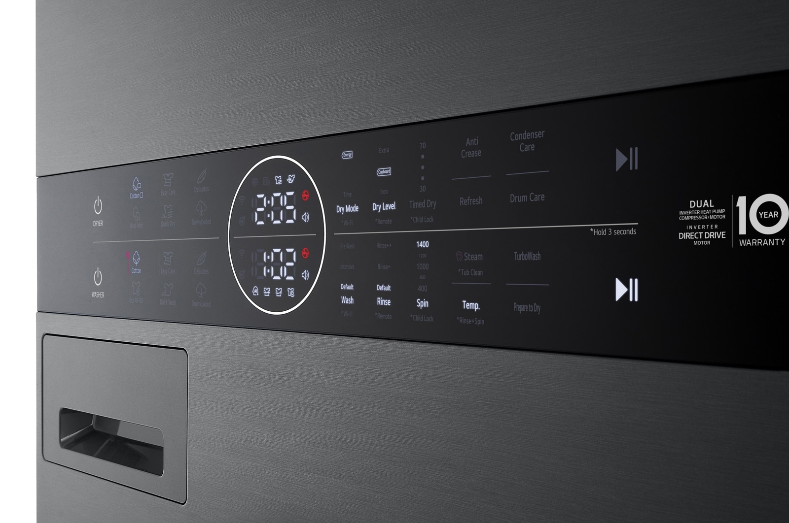 panel view with lights on