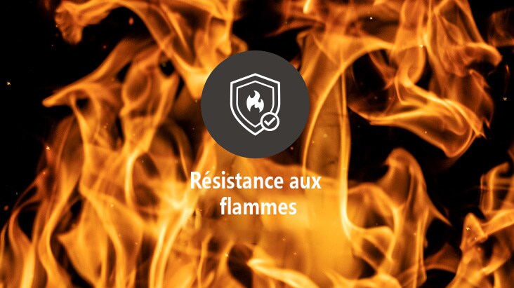 Design robuste avec résistance aux flammes