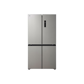 Front view of (424)L (Four Doors) (Silver)  with Smart Inverter, Multi Air Flow, Temperature Control Drawer, Deodorizer ({GR-B47FMLAE})