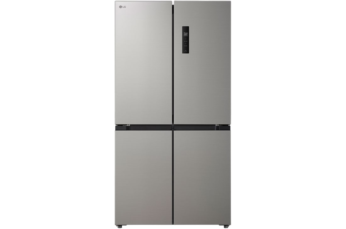 Front view of (424)L (Four Doors) (Silver)  with Smart Inverter, Multi Air Flow, Temperature Control Drawer, Deodorizer ({GR-B47FMLAE})