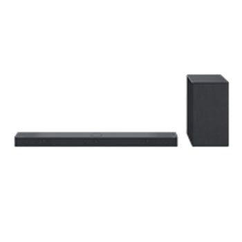 Vue de face de la Sound Bar et du baffle