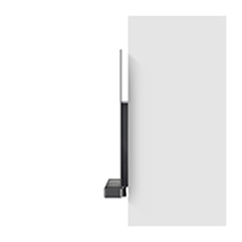 Vue latérale de la Sound Bar fixée au LG TV à l’aide d’un support exclusif accroché au mur