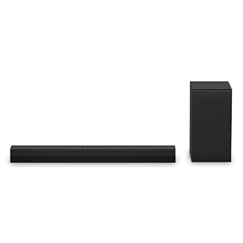 Vue avant de la LG Soundbar S40T et du caisson de basse