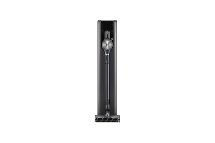 Aspirateur balai LG, capture la poussière efficacement et sa filtration multicyclonique performante, ainsi que sa base de vidange automatique, facilitent grandement son entretien
