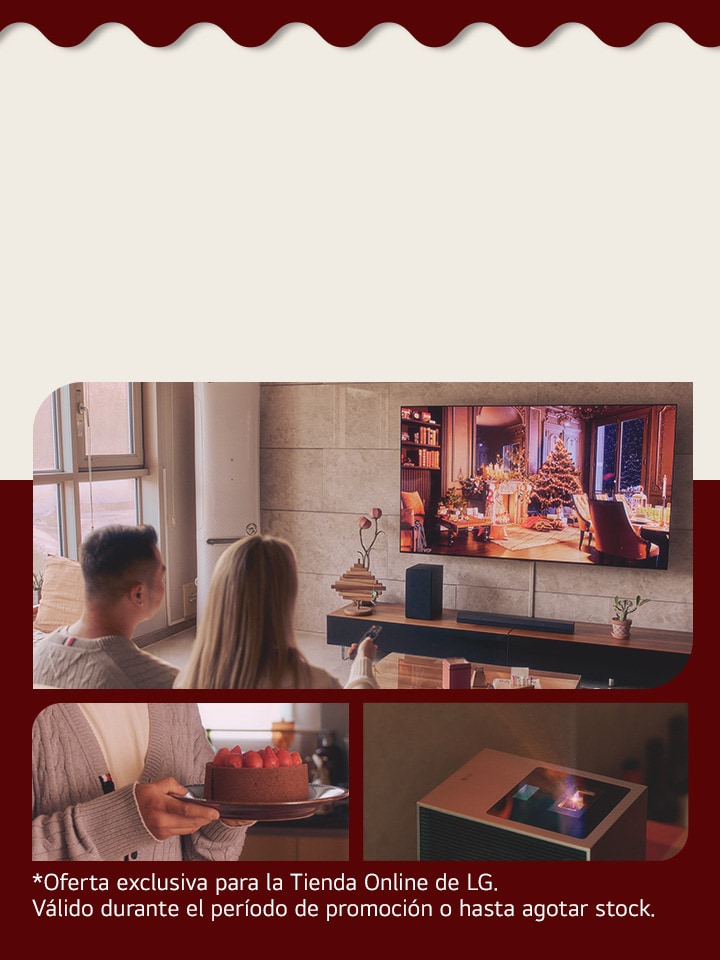 Imagen de una persona con electrodomésticos LG	