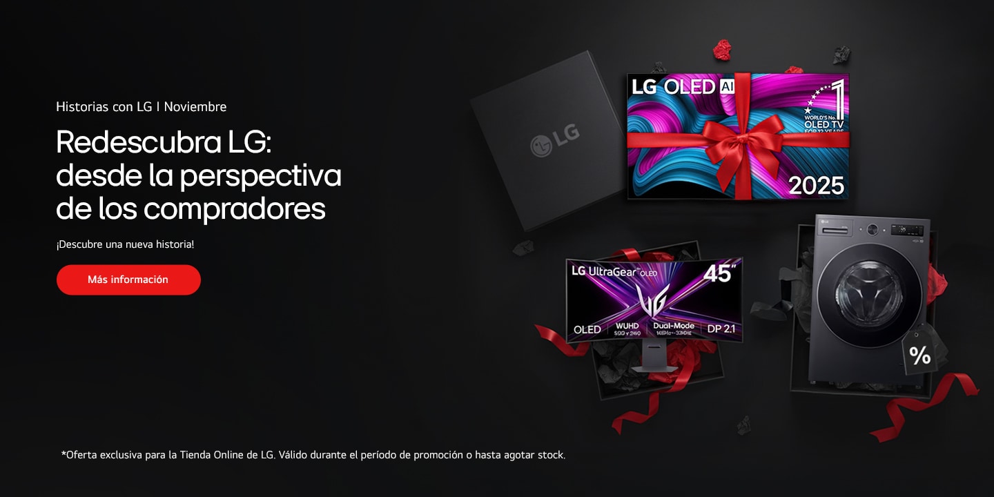 Imagen de una persona con electrodomésticos LG