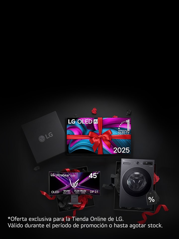 Imagen de una persona con electrodomésticos LG