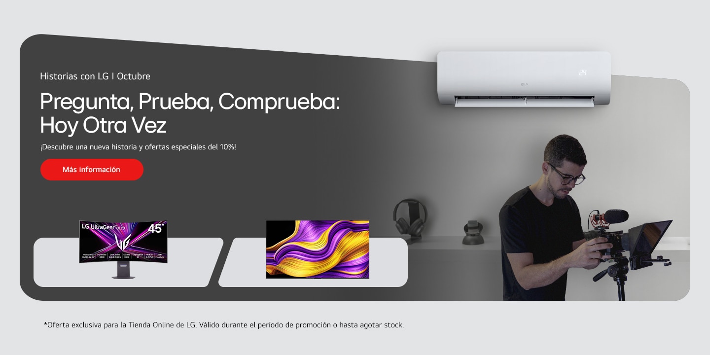 Imagen de una persona con electrodomésticos LG