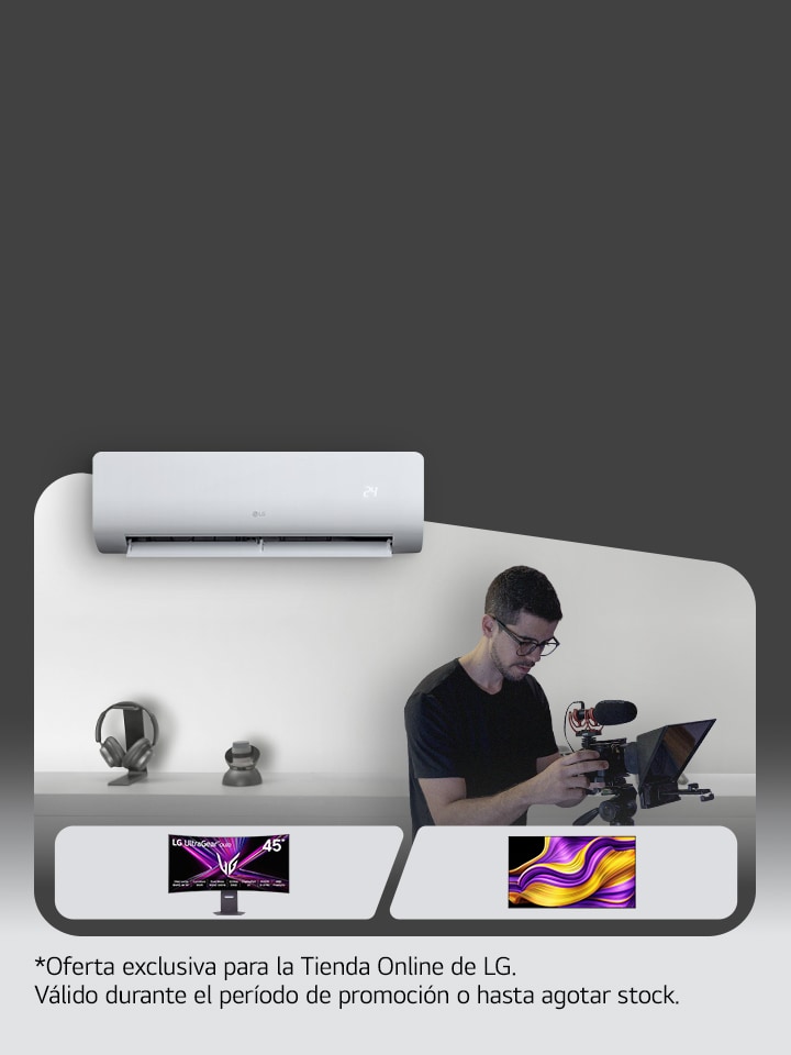 Imagen de una persona con electrodomésticos LG