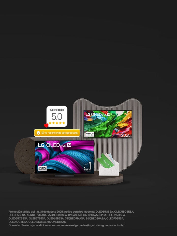 Obten una tarjeta de regalo de hasta $20,000 MXN comprando tu nueva TV LG