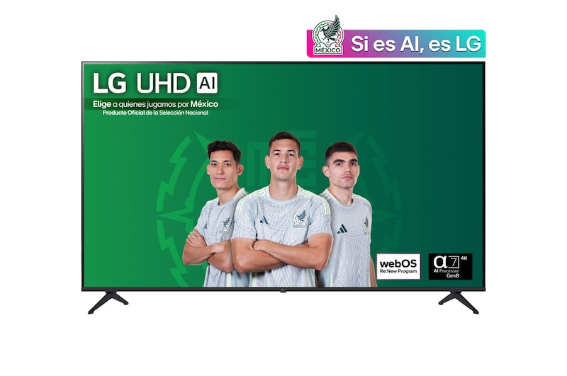 Vista frontal de Pantalla 75 pulgadas LG UHD AI UA8055 4K SMART TV 2025 75UA8055PSA