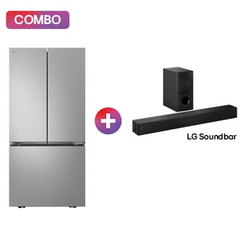 Refrigerador 25 pies cubicos French Door 3 Puertas+4.1 canales Barra de sonido LG para TV con Dolby Digital SH5A