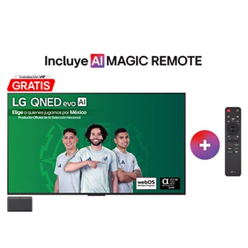Vista frontal de la Pantalla 75 pulgadas LG AI QNED evo QNED9M MiniLED 4K Smart TV 2025 75QNED9MASA