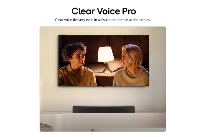 Vista frontal de la Barra de Sonido de Cine en Casa LG SH5A con altavoces traseros Dolby Atmos de 4.1 canales 2025