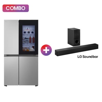 Refrigerador LG InstaViewTM Side by Side 28 pies+4.1 canales Barra de sonido LG para TV con Dolby Digital SH5A