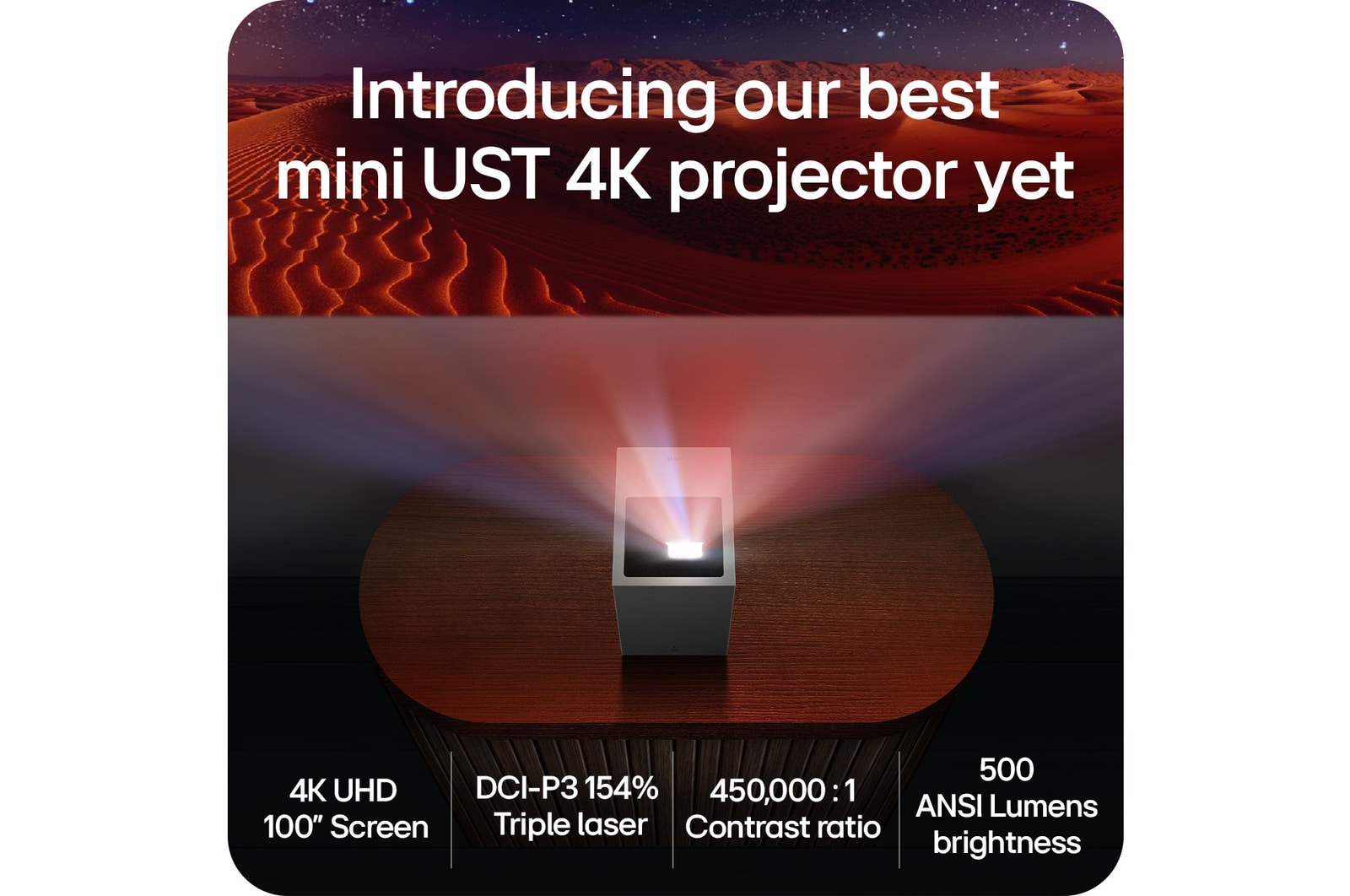 LG CineBeam S | Mini UST (Tiro Ultra corto) Proyector 4K con Dolby Atmos, PU615U