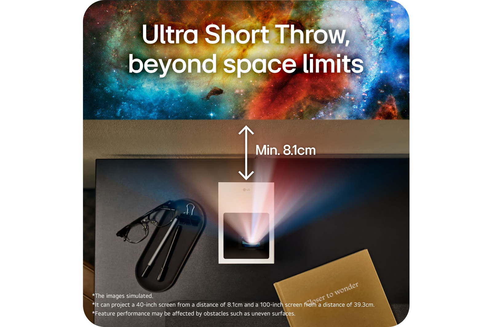 LG CineBeam S | Mini UST (Tiro Ultra corto) Proyector 4K con Dolby Atmos, PU615U