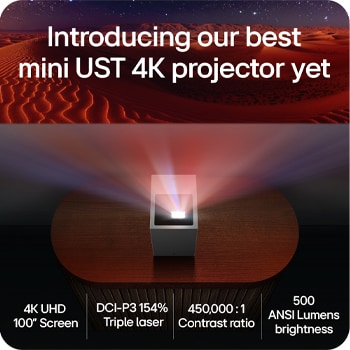 LG CineBeam S | Mini UST (Tiro Ultra corto) Proyector 4K con Dolby Atmos, PU615U