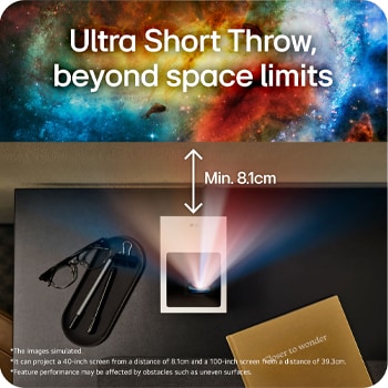 LG CineBeam S | Mini UST (Tiro Ultra corto) Proyector 4K con Dolby Atmos, PU615U