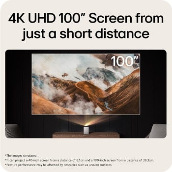 LG CineBeam S | Mini UST (Tiro Ultra corto) Proyector 4K con Dolby Atmos, PU615U