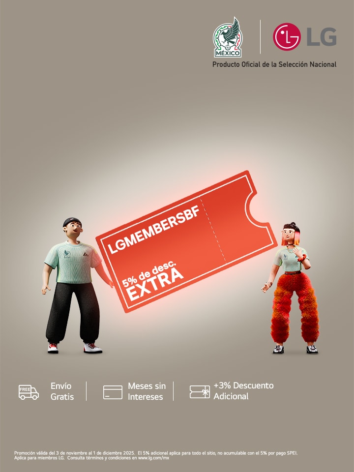 Aprovecha un 5% de descuento extra usando tu cupón especial LGMEMBERSBF