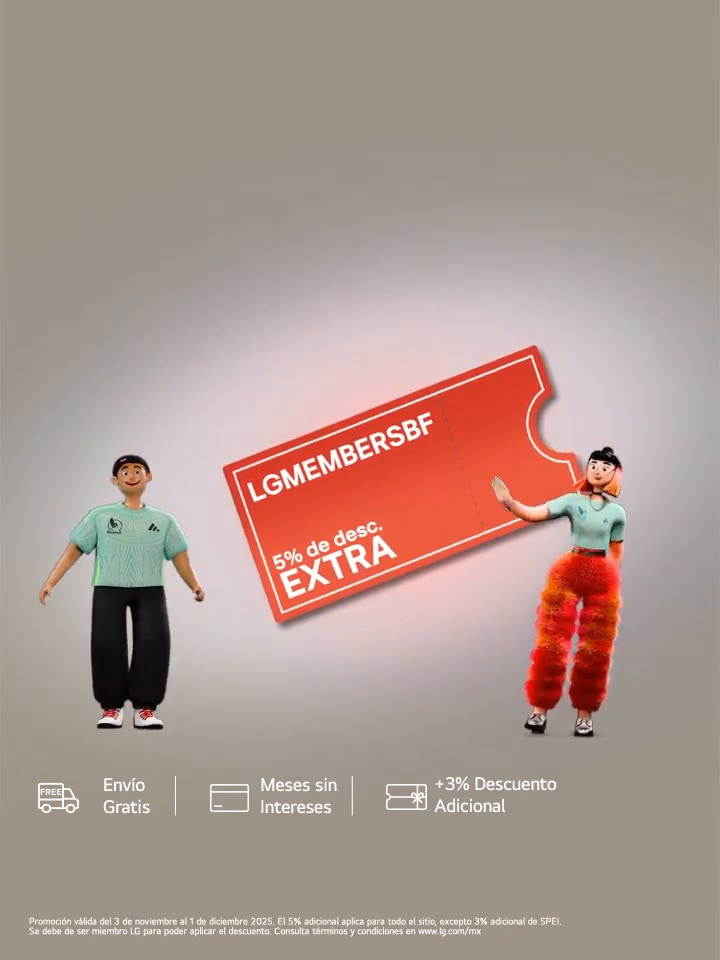 Aprovecha un 5% de descuento extra usando tu cupón especial LGMEMBERSBF