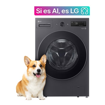 Vista frontal de Lavasecadora LG Carga Frontal AI DD™ (Inteligencia Artificial) - Capacidad 20kg / 10kg - Color Grafito, WD20EGNTS6P