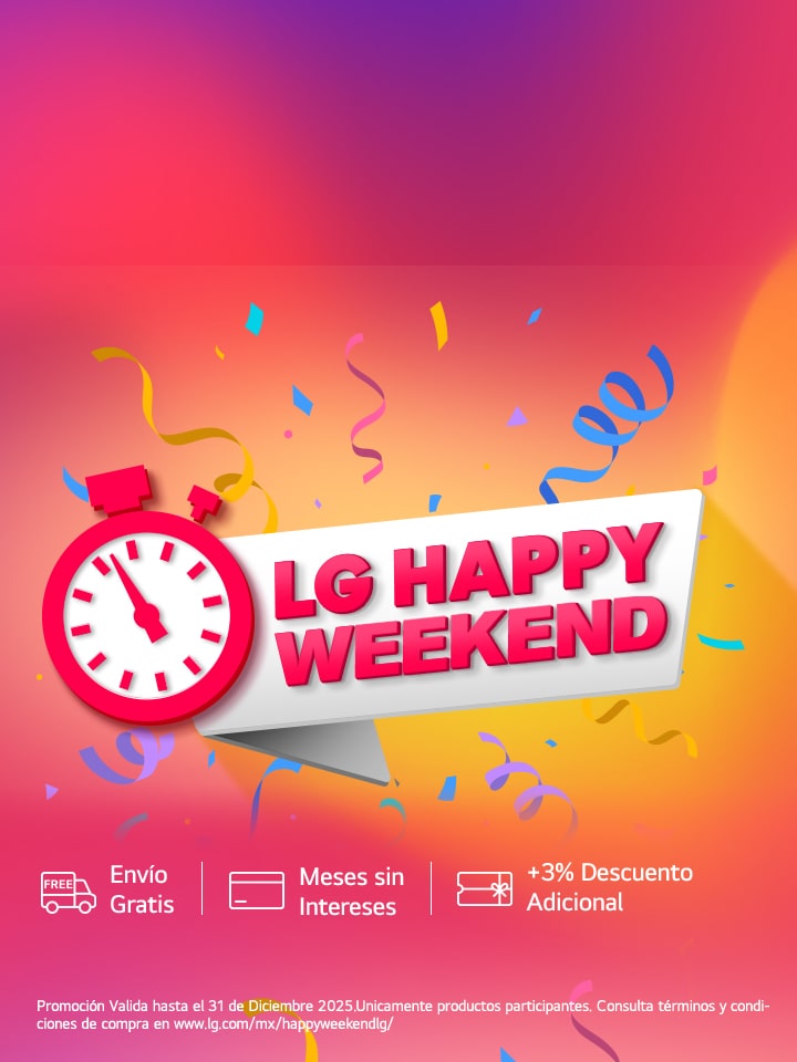 compra en lg.com y ahorra 10% EXTRA con cupón HAPPYLG. Una ventana corta, un gran ahorro: entra ya a lg.com y usa HAPPYLG
