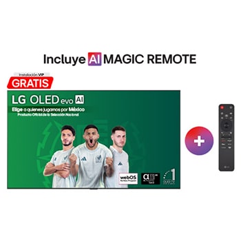 Front view of LG OLED evo AI G5 4K Smart TV. 12 Years of world number 1 OLED emblem and LG OLED evo AI 2025 logo are on the screen.