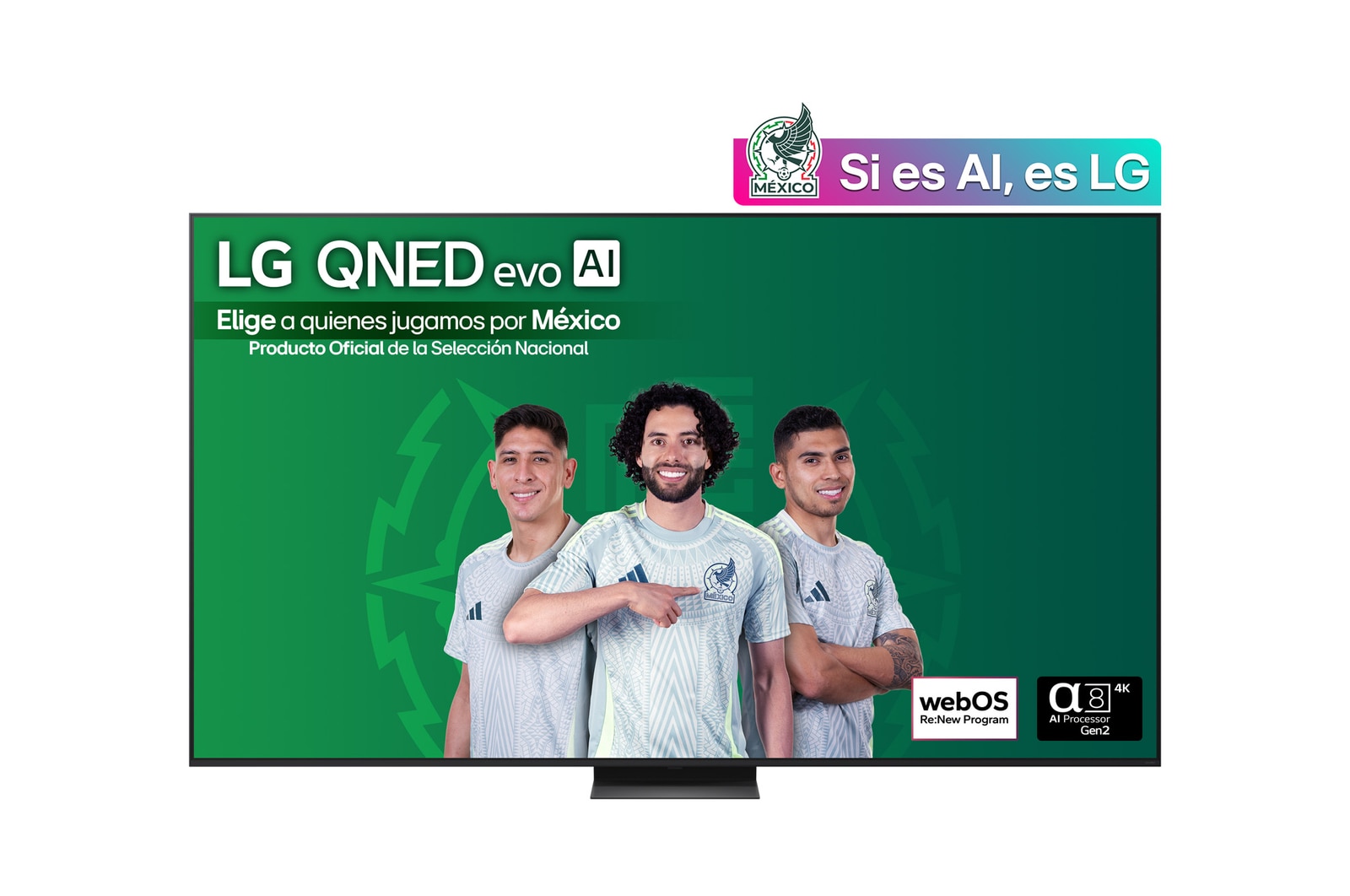Vista frontal de la Pantalla 100 pulgadas LG AI QNED evo QNED85 MiniLED 4K Smart TV 2025 100QNED86AS