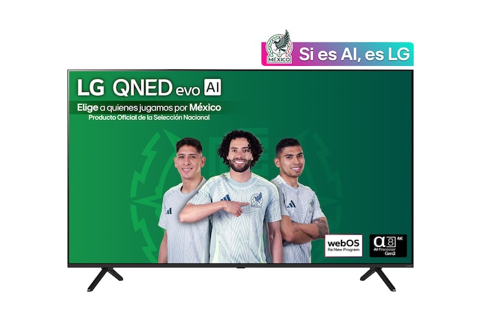 Vista frontal de la Pantalla 85 pulgadas LG AI QNED evo QNED92 MiniLED 4K Smart TV 2025 85QNED92ASA