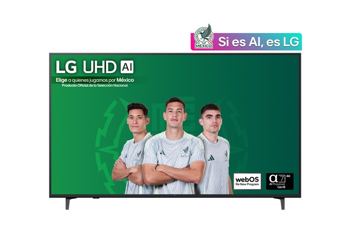 Vista frontal de la Pantalla 65 pulgadas LG AI UHD UA75 4K Smart TV 2025 65UA7500PSA