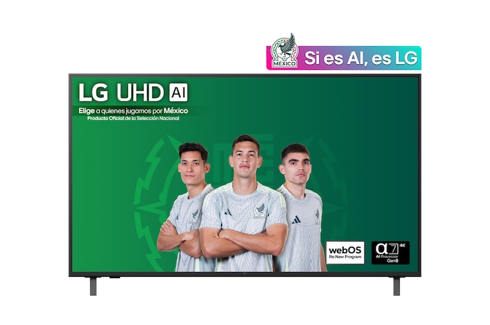 Vista frontal de la Pantalla 55 pulgadas LG AI UHD UA80 4K Smart TV 2025 55UA8050PSA