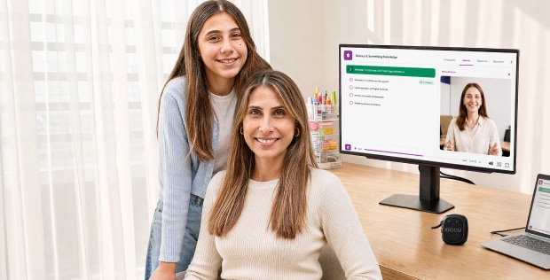 Imagen de una persona con electrodomésticos LG