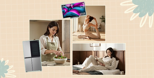 Imagen de una persona con electrodomésticos LG